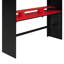 Lit double superposé en bois pleine grandeur avec bureau à hauteur réglable, garde-robe, grand espace de rangement et lumière RVB, rouge-1817913209