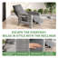 Fauteuil inclinable d'extérieur en osier avec dossier et repose-pieds réglables, fauteuil de patio avec table rabattable et coussin, structure en acier-323480411