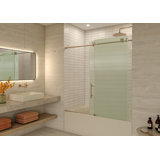 Galaxy 56 - 60 in. x 60 in. Fully Frameless Fluted Sliding Bathtub Door