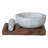 Marble Mortar And Pestle With Acacia Wood Base