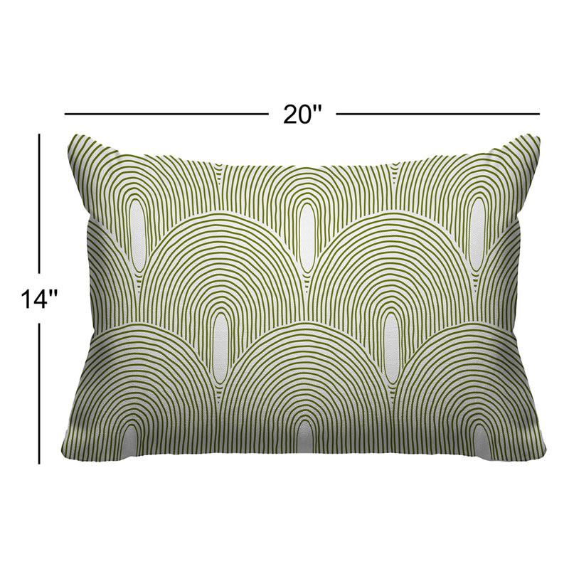 Limpo Starburst Outdoor Reversible Throw Pillow, Chartreuse, 14"H x 20"W, Rectangular