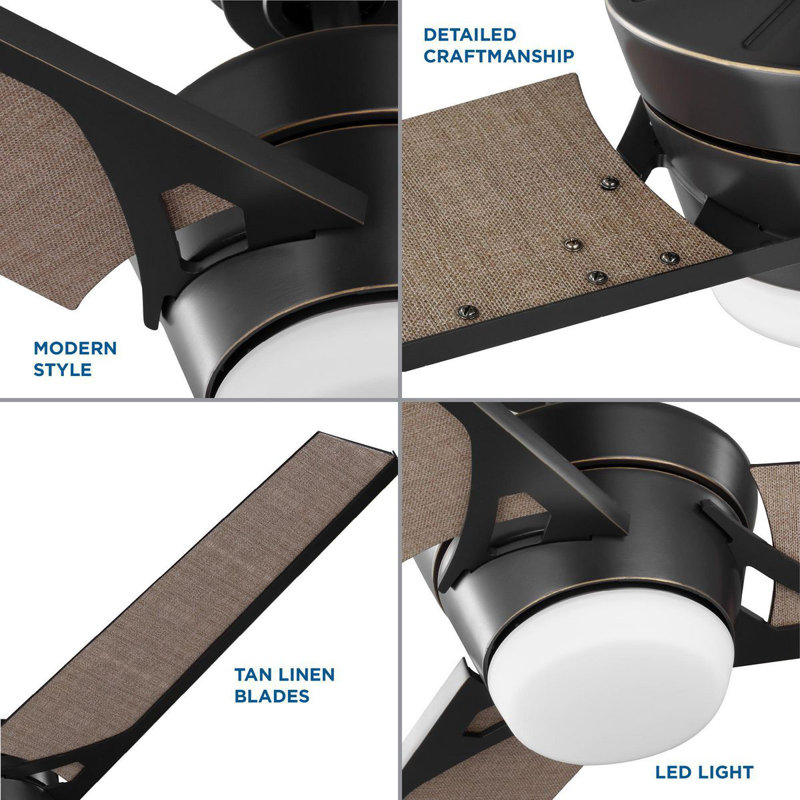 Kasota 56'' Oil Rubbed Bronze Ceiling Fan with LED Light
