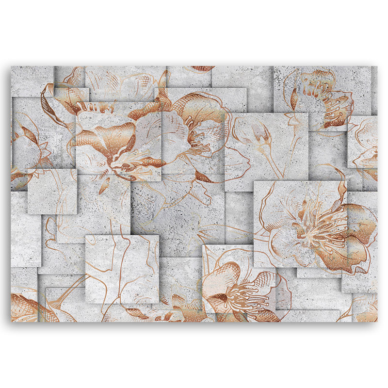 Lilies Flowers 3D Background - Wrapped Canvas Print, 70cm H x 100cm W