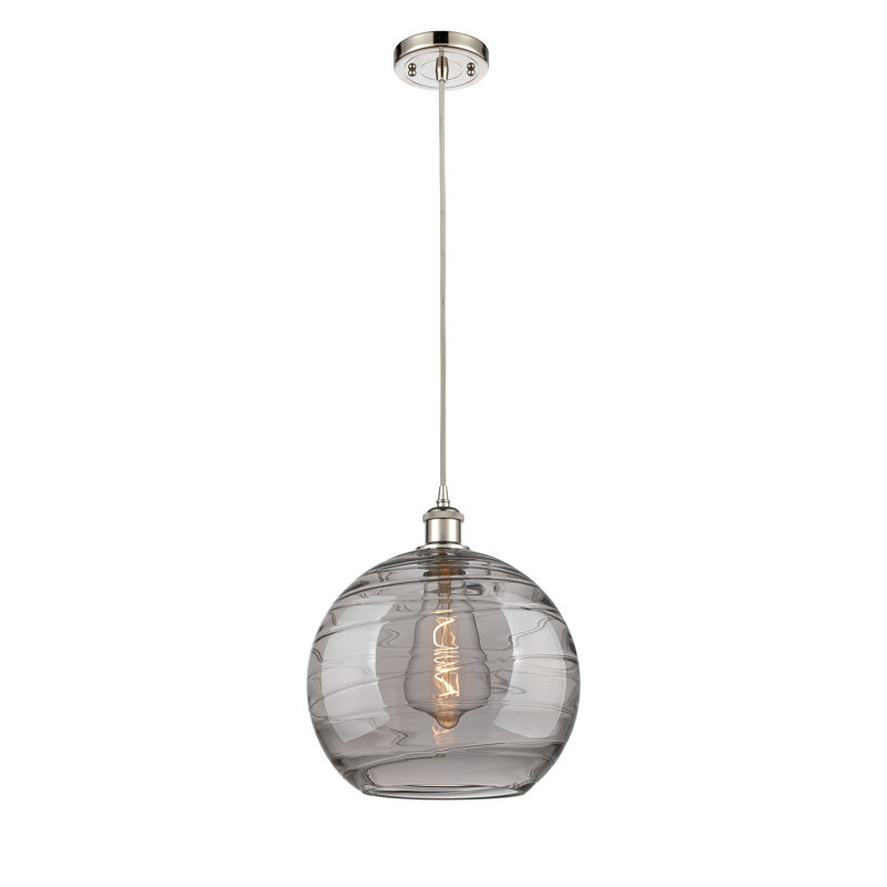 Luminaire suspendu à 1 lumière Carner, H 17,75 po x l 12 po x P 12 po, Nickel poli