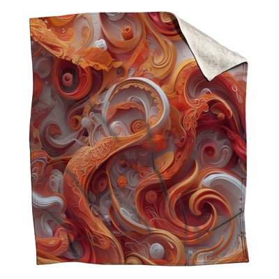 Swirling Orange Abstract Blankets