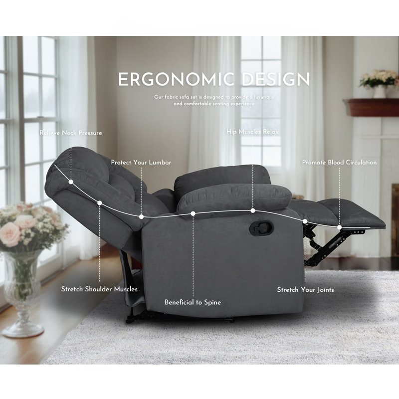 Fauteuil inclinable manuel 2 places, Gris
