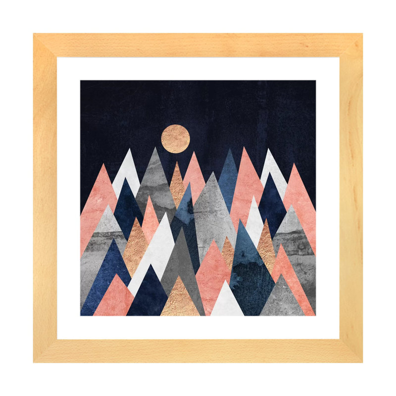 « Gold Moon » par Elisabeth Fredriksson-impression d’art graphique, Blanc, H 16 po x l 16 po x P 1 po