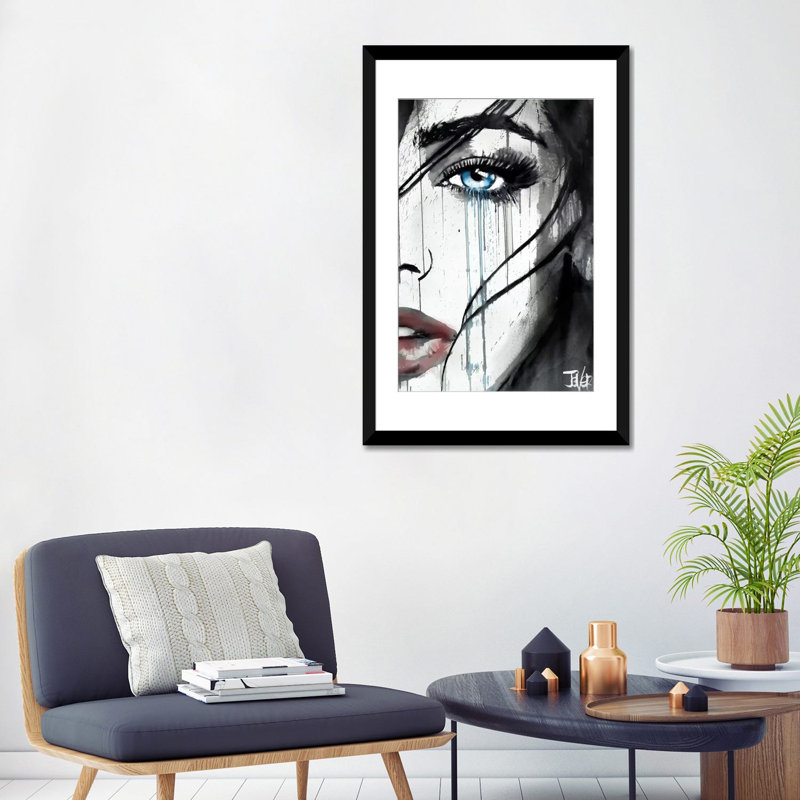 « it happens », reproduction sur toile, H 32 po x l 24 po x P 1 po, Papier d'art encadré noir, Blanc