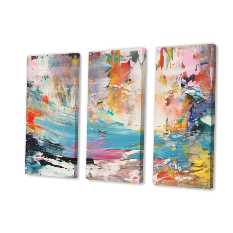 «Summer Of Retro Groove Expressionism I», 3 pièces, H 28 po x l 36 po x P 1 po