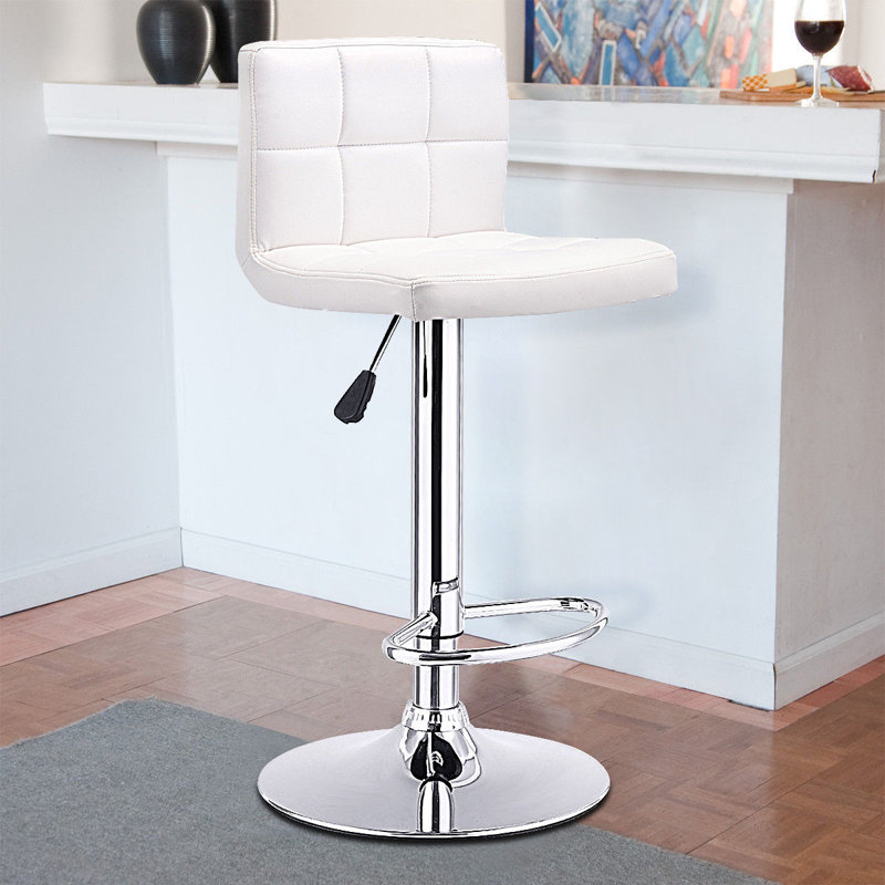 Jamir Swivel Upholstered Counter Stool, White