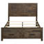 Grand lit de rangement brun doré rustique-1151776929