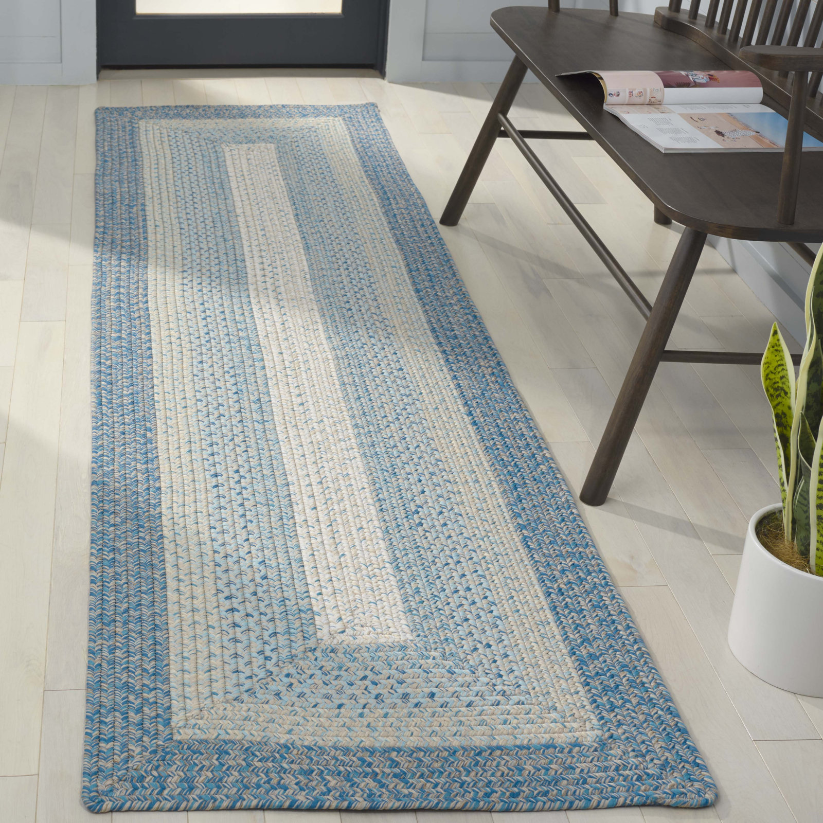 Washable Hand-Woven Chevron Rug, Runner 2'3" x 8'