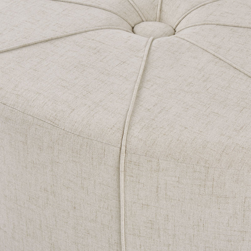 Grand repose-pieds de 48 po en tissu polyester de style moderne pour le salon, , Crème, crème