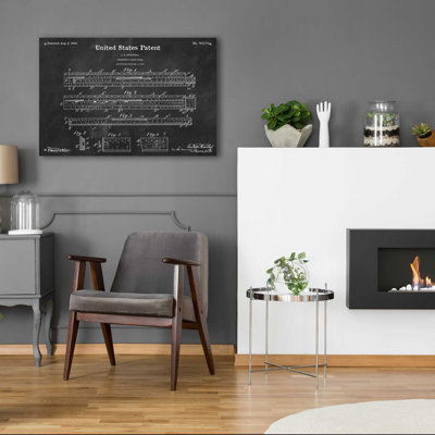 «Slide Rules Blueprint Vernis Chalkboard», art mural en verre acrylique