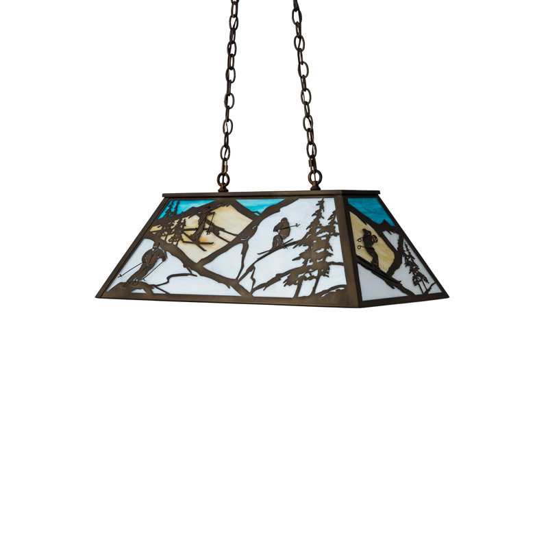 Rustic Lodge 6 - Light Antique Copper Pool Table Lights Pendant