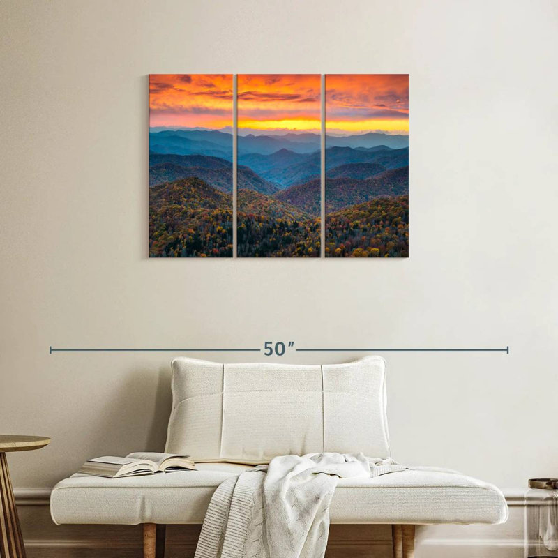 Ensemble de 3 pièces Blue Ridge Parkway, H 24 po x l 38 po x P 1,25 po