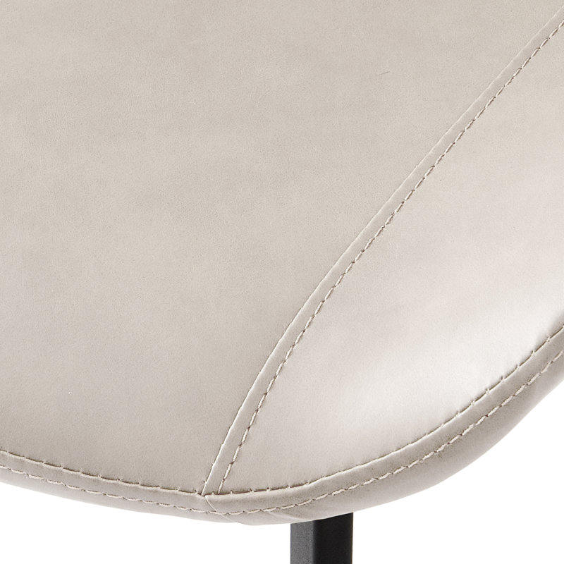 Modern Dining Chairs With Faux Leather Upholstered Seats And Metal Legs, Cream, 4