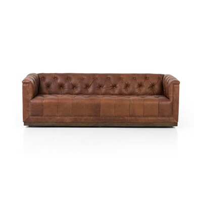 Byer 85.75"" Genuine Leather Square Arm Sofa -  Birch Laneâ¢, 4E53EF17F2924A7989D6966DAF7F2944