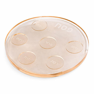 Boker-Tov Shalom Porcelain Acrylic Stainless Steel Platter Serving Dish