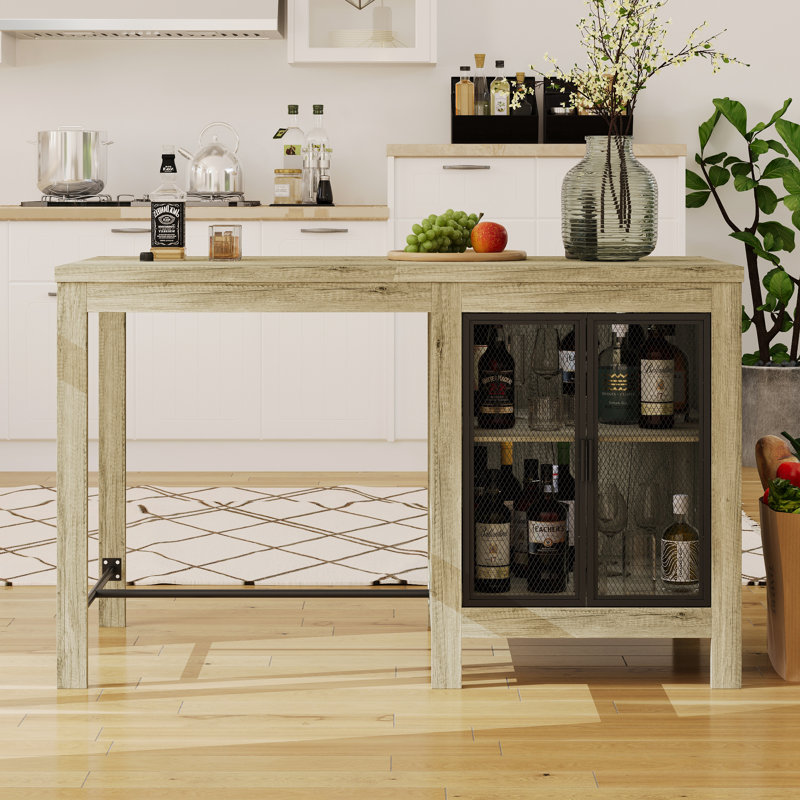 Rustic Kitchen Island With Adjustable Shelves