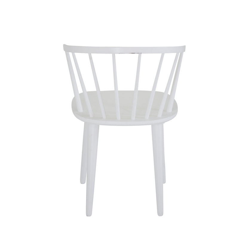 Veasna 45cm H Solid Wood Windsor Back Side Chair, White
