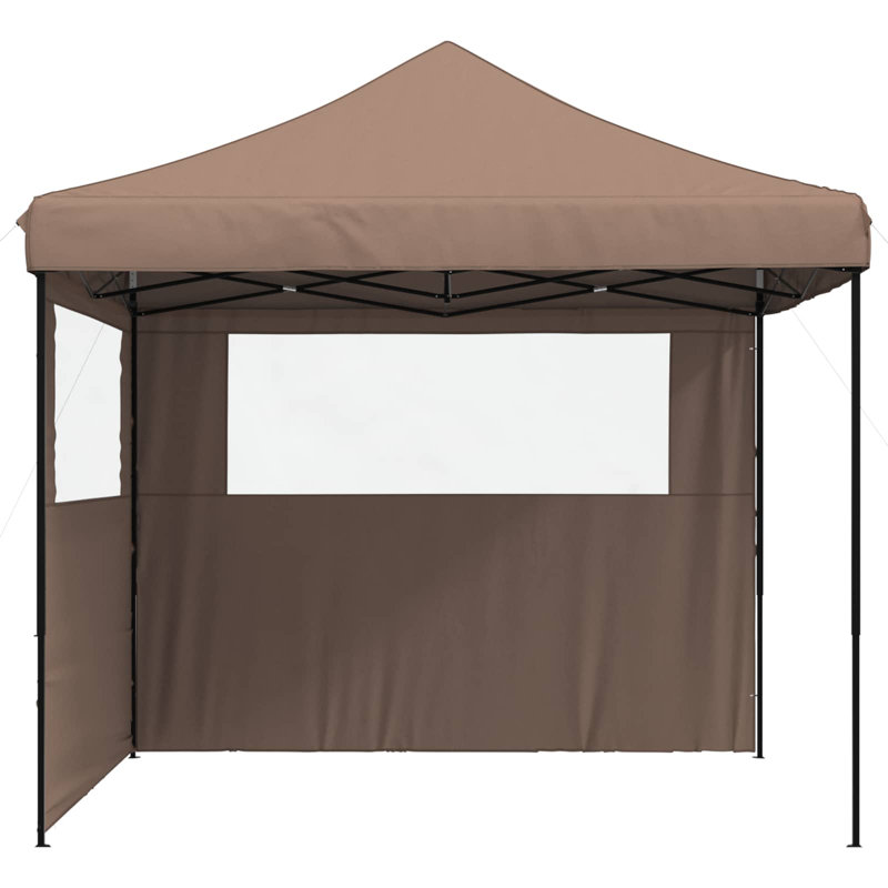 Vidaxl Foldable Tent Canopy Patio Pavilion Gazebo Pop Up Tent Marquee Canopy, 315cm H x 292cm W x 292cm D, Black, Brown