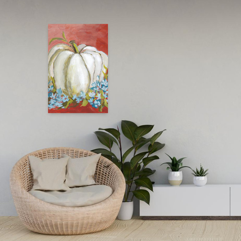 Récolte de citrouille, art floral contemporain, H 24 po x l 16 po