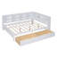 Lit de jour en bois avec 2 tiroirs, lit de jour avec tablette de rangement et ports de chargement USB, blanc
