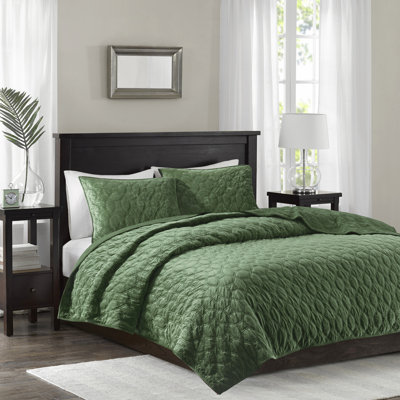Couette 3 pièces en velours pour lit double/queen - Douce et élégante avec motif géométrique, comprend 1 et 2 taies d'oreiller, garnies de coton pour une meilleure durabilité.