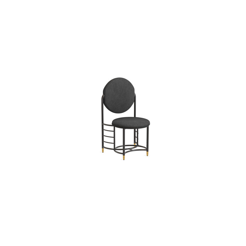 Frank Lloyd Wright Racine Signature Guest Chair, Ink 100% Polyester, Obsidian