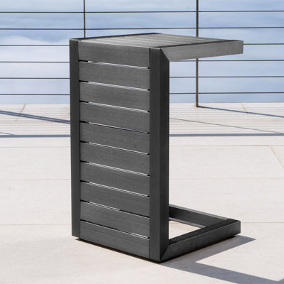 Grey Aluminum Side Table - For Patio Use Aluminum, Versatile Outdoor Spaces