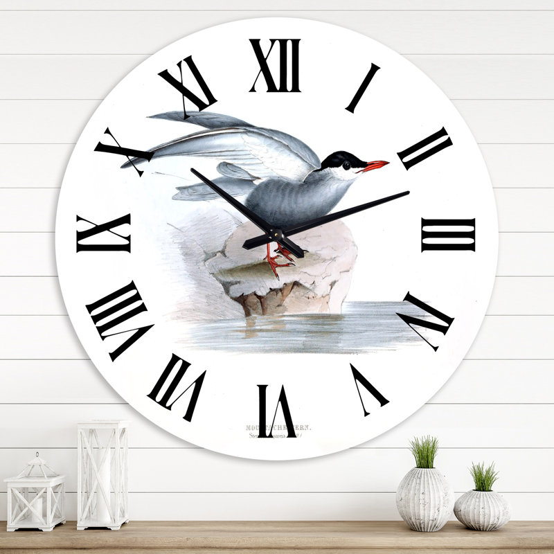 Vintage Bird Of Europe I - Horloge murale traditionnelle, Grand