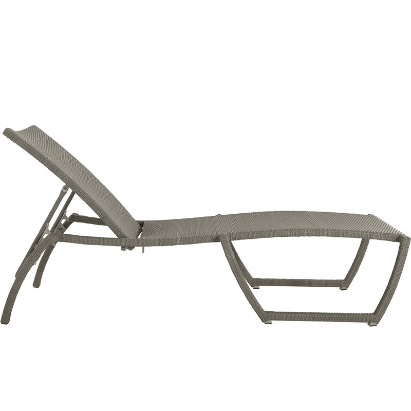 Skye 80.5" Long Reclining Single Chaise with Cushions, Welt, Rollo Lace InsideOut® Linen, Oyster