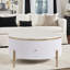 Table basse moderne moderne avec 2 grands tiroirs de rangement (31,5 po)
