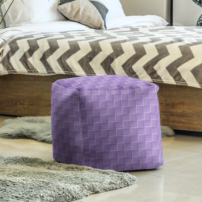 Repose-pieds cubique à rayures classic basketweave
