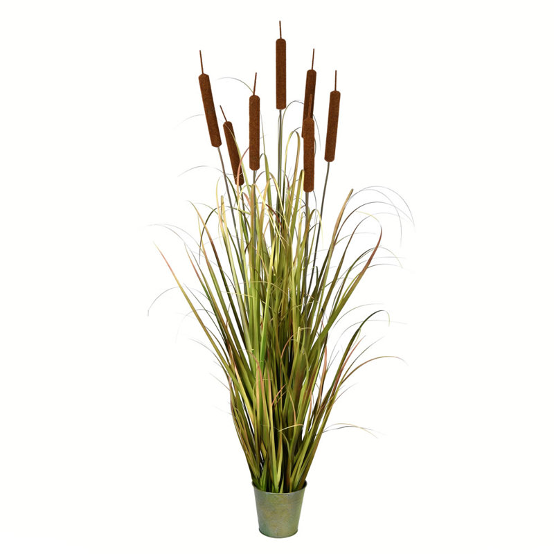 60'' Faux Grass in Metal Pot