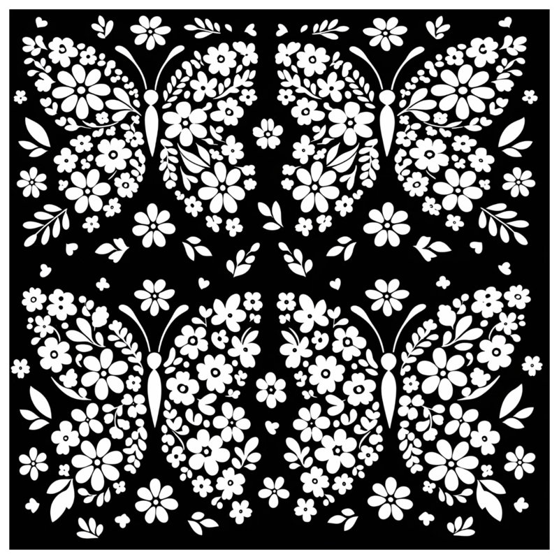 Floral Butterfly Pattern Comforter, Queen