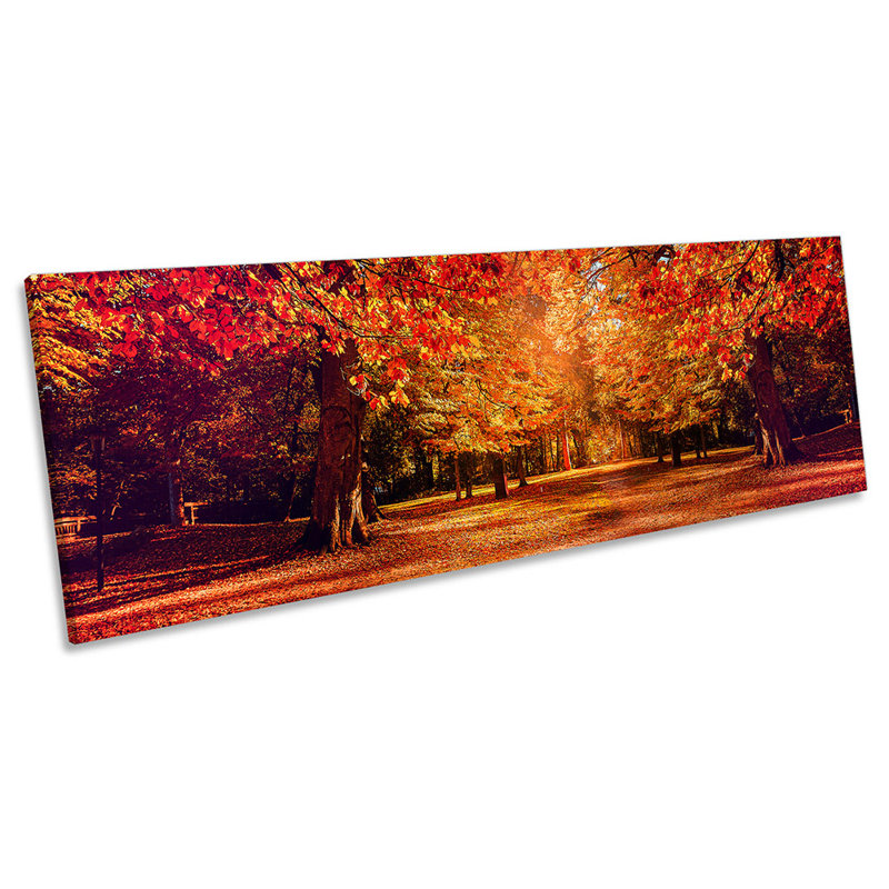 Red Trees Floral Park - Wrapped Canvas Panoramic Print, 45.72cm H x 137.16cm W