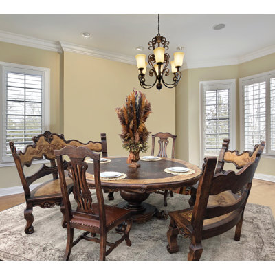 Pine Solid Wood Solid Wood Top Pedestal Dining Set