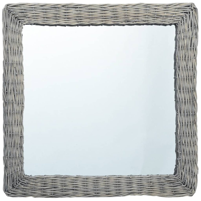 Miroir de salle de bain Iddings, Carré 19,7 po x 19,7 po, Brun