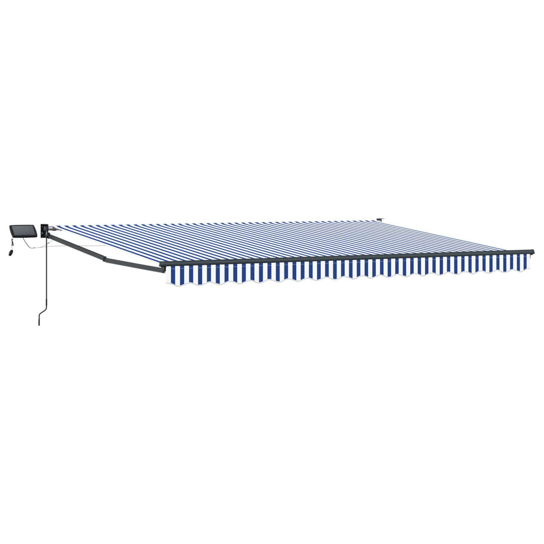 Vidaxl Manual Retractable Awning With Leds Polyester With PU Coating Sun Block