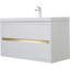 Meuble-lavabo mural 30 po avec lavabo, meuble de rangement flottant avec comptoir en résine de pierre et tiroirs à fermeture en douceur