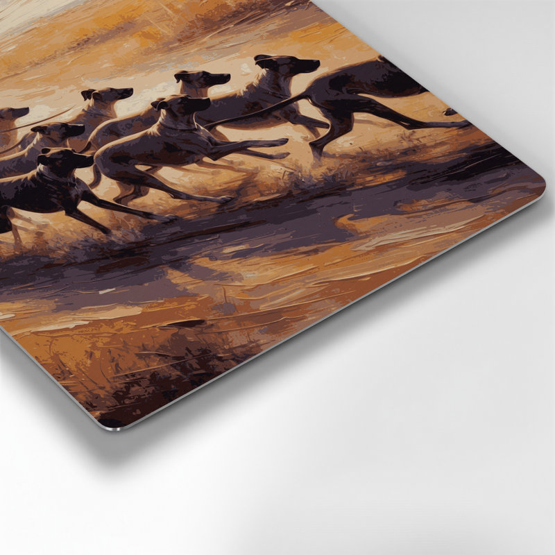 Chiens Azawagh, art mural en métal brun, H 8 po x l 8 po