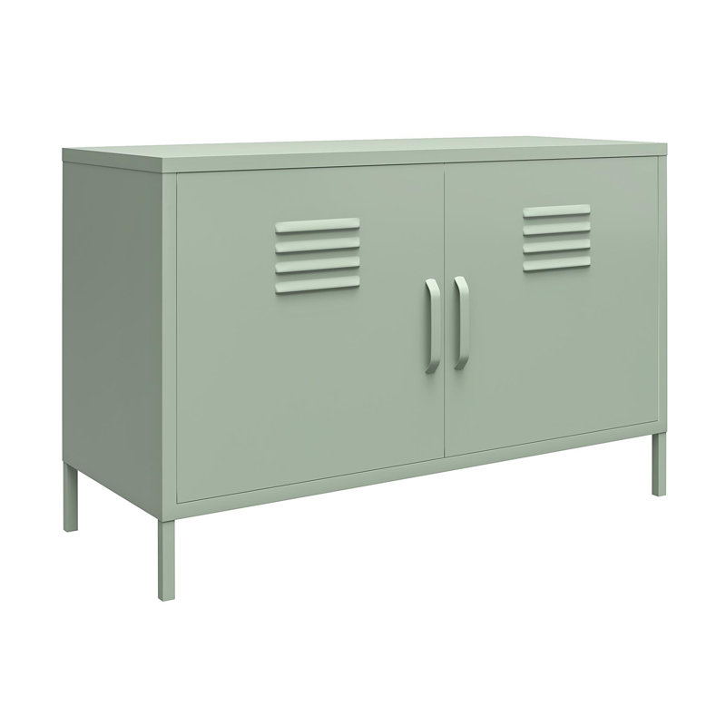 2-door metal locker accent cabinet, Pale Green