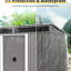 Rangement extérieur en métal 8 pi x 6 pi avec portes coulissantes verrouillables - Idéal pour organiser votre espace