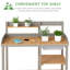 Wooden Outdoor Potting Bench with Sink, Garden Workstation Table with Open Shelves for Patio, Backyard & Garden