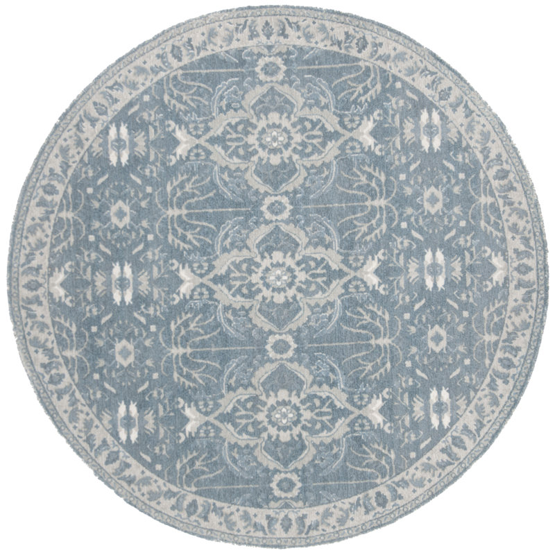 Tapis bleu touffeté à la main Karley, Rond 6 pi