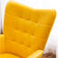 Chaise en velours jaune avec garniture de dossier rembourrée et rembourrée-285637514