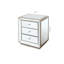 Commode à miroir 3 tiroirs, argent éclair avec poignées en cristal, moderne