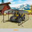 Abri d'auto 12 x 20 pi en métal avec base de soutien renforcée, adapté à toutes les conditions météorologiques
